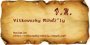 Vitkovszky Mihály névjegykártya